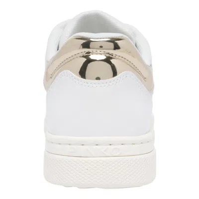 Pinko Logo-embroidered Leather Sneakers In White