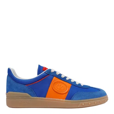 Valentino Multicolor Split Leather And Leather Upvillage Sneakers In Blue