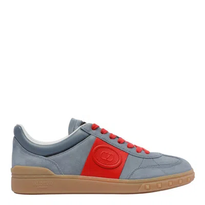 Valentino Garavani Men Upvillage Low Top Sneaker In Split Leather And Calfskin Nappa Leather In Grey