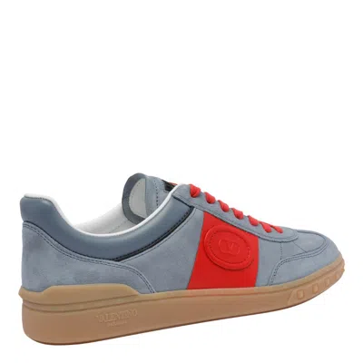 Valentino Garavani Men Upvillage Low Top Sneaker In Split Leather And Calfskin Nappa Leather In Grey
