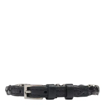 Valentino Garavani Vlogo Signature Bracelet In Braided Calfskin In Black
