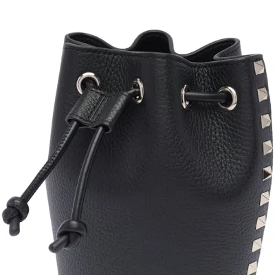 Valentino Mini Rockstud Bucket Bag In Black