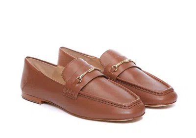 Michael Kors Round Head Loafer Shoes In Brown