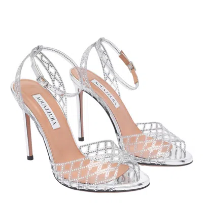 Shop Aquazzura Sandals In Silver