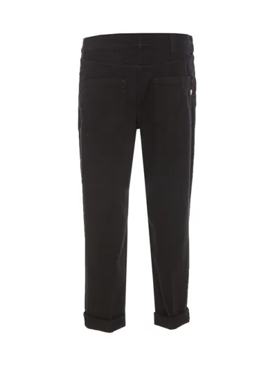 Dondup Button-up Cropped Trousers In Black