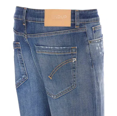 Dondup Trousers Featuring Distressed Effect And Rolled Cuffs In Blue