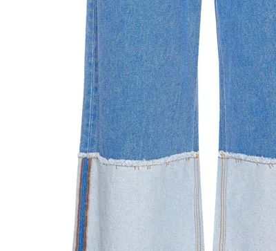 Marni Wide Leg Blue Jeans With High Turn-up In Blue