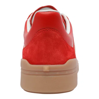 Valentino Garavani Upvillage Low Top Trainer In Split Leather And Calfskin Nappa Leather In Red