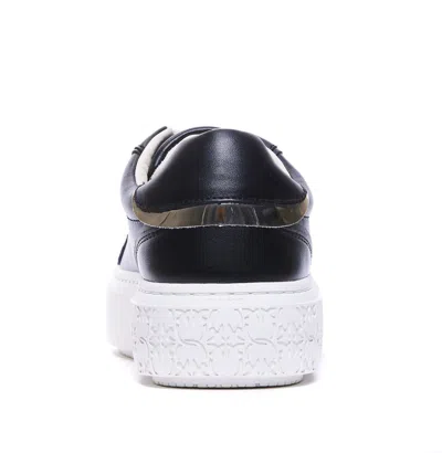 Pinko Leather Sneakers With Platform Sole In Black