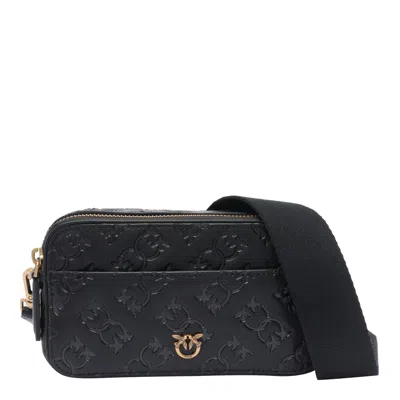 Pinko Mini Logo-debossed Cross Body Bag In Black