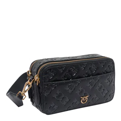 Pinko Mini Logo-debossed Cross Body Bag In Black