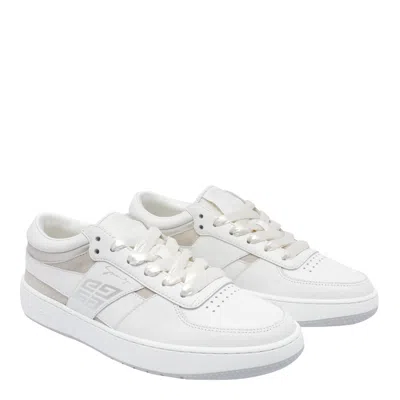 Givenchy G Move Sneakers In Mixed Leathers In White