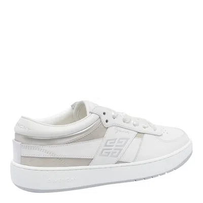 Givenchy G Move Sneakers In Mixed Leathers In White