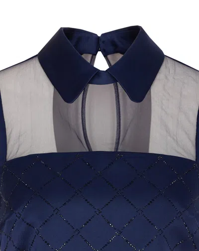 Elisabetta Franchi Blue Dresszip And Hook Closure On The Back In Blue