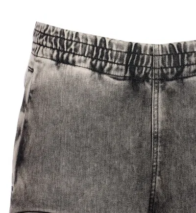 Diesel Men Logo D-enny-s Track Shorts In Grey