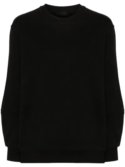 Moncler Embossed-logo Cotton Sweatshirt In Black