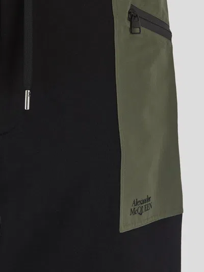 Alexander Mcqueen Contrast-pocket Cotton Track Pants In Black