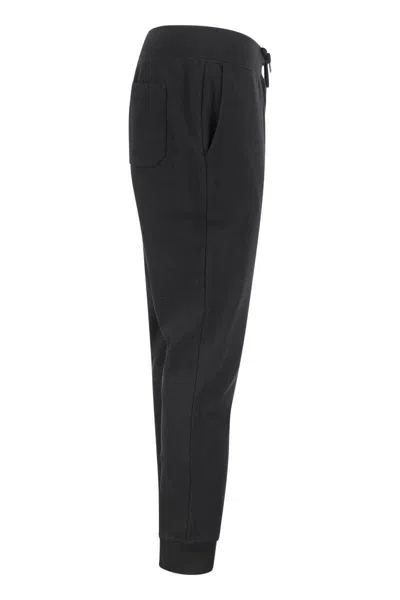 Polo Ralph Lauren Embroidered-logo Track Pants In Black