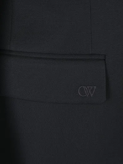 Off-white Strap Relax Black Virgin Wool Jacket In Blackblac