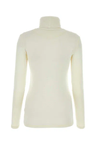 Jil Sander White Wool Blend Sweater In Beige