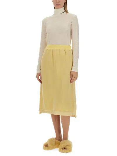 Jil Sander White Wool Blend Sweater In Beige
