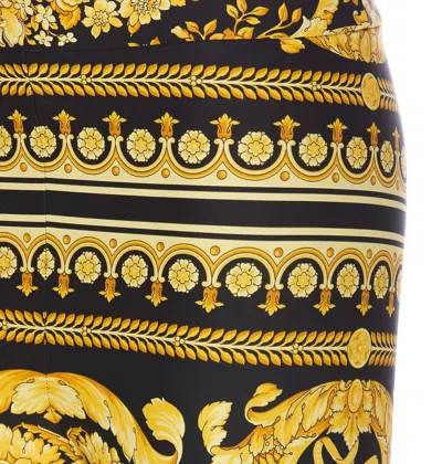 Versace Barocco-print Leggings In Multicolor