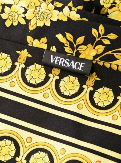 Versace Barocco-print Leggings In Multicolor