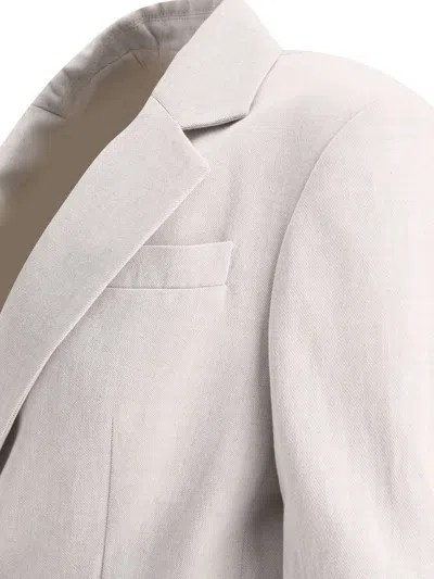 Brunello Cucinelli Cotton Blend Blazer In Grey