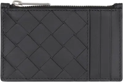 Bottega Veneta Leather Card Holder In Black