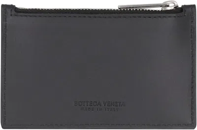 Bottega Veneta Leather Card Holder In Black