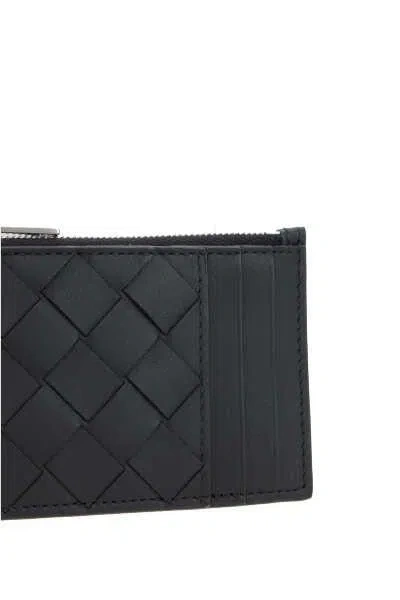 Bottega Veneta Leather Card Holder In Black