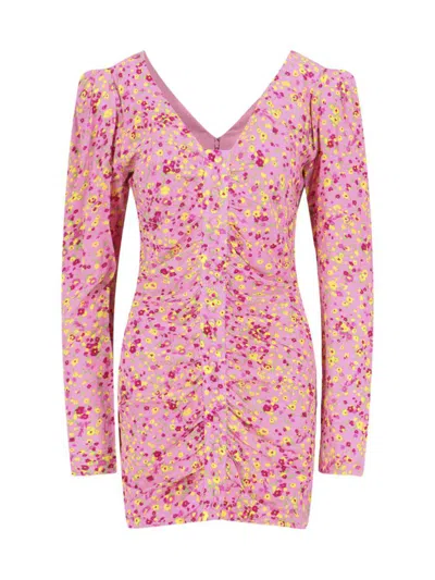 Rotate Birger Christensen Rotate By Birger Christensen Floral Mini Dress In Pink