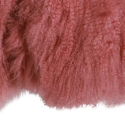 Attico The  Pink Viscose Fur Jacket In Vintage Rose