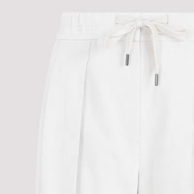 Brunello Cucinelli Relaxed-fit Trousers With High Waist And Drawstring Closure In Beige