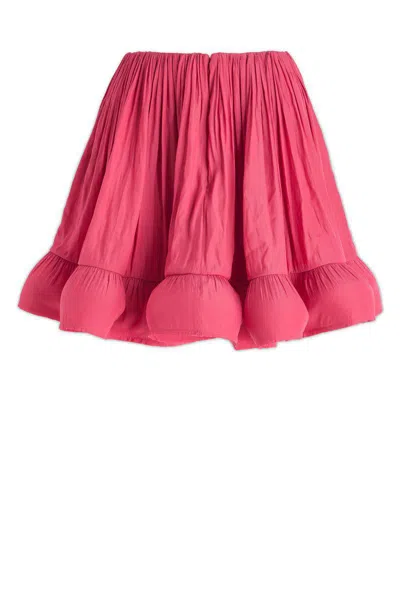 Lanvin Minirock Aus Charmeuse Mit Raffungen Und Volant In 594