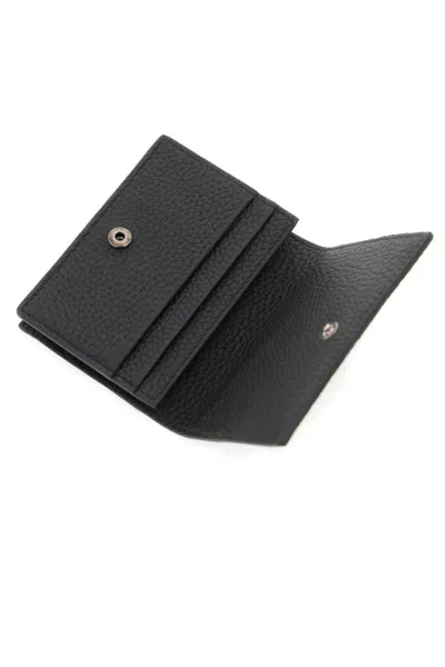 Dolce & Gabbana Small Zip-around Wallet In Calfskin With Raised Logo In Black