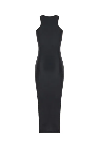 Coperni Embellished Satin-jersey Midi Dress In Black