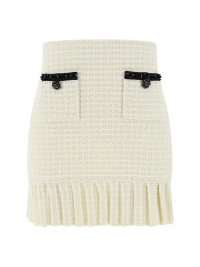 Self-portrait Self Portrait Women Structured Knit Mini Skirt In Neutral