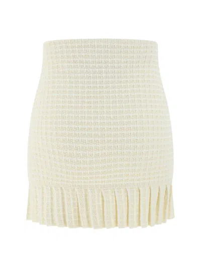 Self-portrait Self Portrait Women Structured Knit Mini Skirt In Neutral