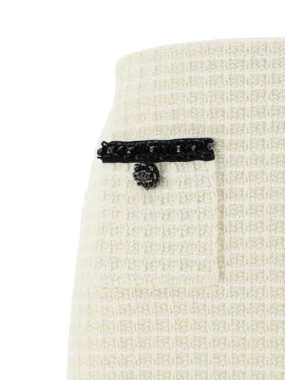 Self-portrait Self Portrait Women Structured Knit Mini Skirt In Neutral