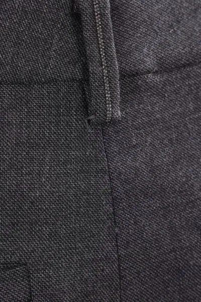 Brunello Cucinelli Wool Cigarette Trousers With Monili In Grey
