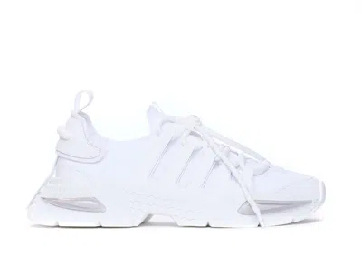 Dolce & Gabbana White Sneakers With Modern Silhouette And Unique Lacing System In White