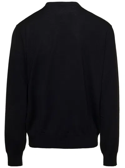 Dsquared2 Black Crewneck Sweatshirt With D-squared2 Icon Print In Cotton Man In Black
