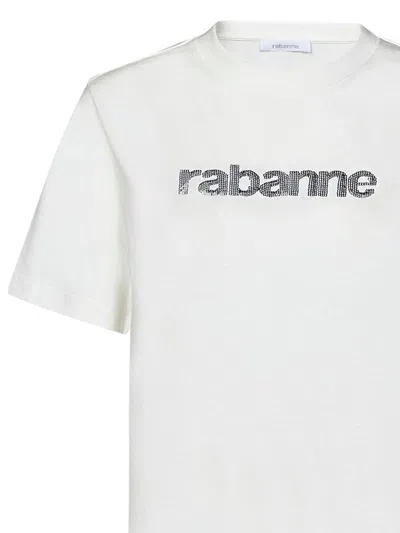 Rabanne Embellished Logo Regular T-shirt In White
