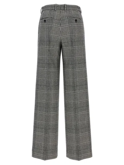 Dolce & Gabbana Grey Flared Pants With High Waist In Wool And Cashmere Woman In Multicolor
