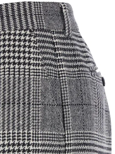 Dolce & Gabbana Grey Flared Pants With High Waist In Wool And Cashmere Woman In Multicolor