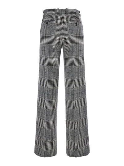 Dolce & Gabbana Grey Flared Pants With High Waist In Wool And Cashmere Woman In Multicolor