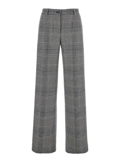 Dolce & Gabbana Grey Flared Pants With High Waist In Wool And Cashmere Woman In Multicolor