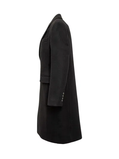 Ami Alexandre Mattiussi Ami Paris Wool Single-breasted Coat In Black