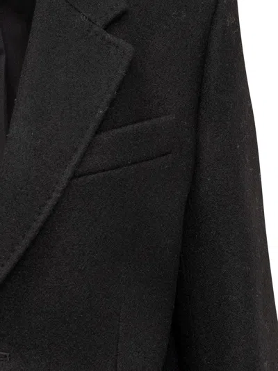 Ami Alexandre Mattiussi Ami Paris Wool Single-breasted Coat In Black